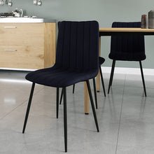 טען את התמונה לגלריה , 4 כיסאות לפינת אוכל בריפוד קטיפה יוקרתי ורגלי מתכת - במגוון צבעים