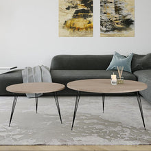 טען את התמונה לגלריה , זוג שולחנות סלון מודרניים עם רגלי מתכת