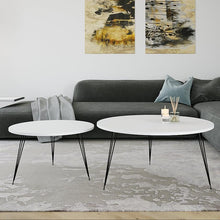 טען את התמונה לגלריה , זוג שולחנות סלון מודרניים עם רגלי מתכת