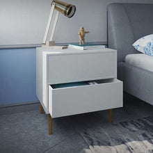 טען את התמונה לגלריה , שידת צד מגירות פתוחות לבן