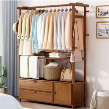 טען את התמונה לגלריה , יחידת תלייה ואחסון עשויה במבוק המשלבת מוט תלייה, מגירות ותאי אחסון