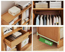 טען את התמונה לגלריה , ארון אחסון עשוי במבוק המשלב 7 תאי אחסון ותלייה בגדלים שונים