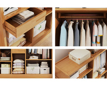 טען את התמונה לגלריה , ארון אחסון עשוי במבוק המשלב 7 תאי אחסון ותלייה בגדלים שונים