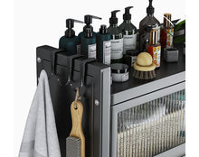 טען את התמונה לגלריה , יחידת אחסון לחדר הרחצה והשירות JayG מפלדה המשלבת 2 תאי אחסון ודלתות