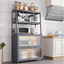 טען את התמונה לגלריה , יחידת אחסון למטבח K1 מבמבוק המשלבת מגוון פתרונות אחסון