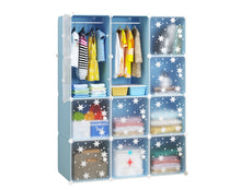טען את התמונה לגלריה , ארון אחסון מודולרי לילדים עם כולל תלייה ו-8 תאי אחסון