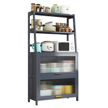 טען את התמונה לגלריה , יחידת אחסון למטבח K1 מבמבוק המשלבת מגוון פתרונות אחסון