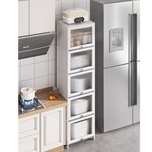 טען את התמונה לגלריה , כוננית אחסון מבמבוק לבן איכותי המשלבת 5 תאי אחסון חצי שקופים