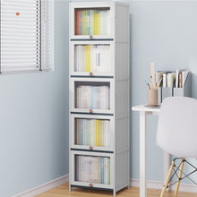 טען את התמונה לגלריה , כוננית אחסון מבמבוק לבן איכותי המשלבת 5 תאי אחסון חצי שקופים