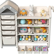 טען את התמונה לגלריה , מערכת אחסון ענקית לחדר ילדים המשלבת 17 תאי אחסון נשלפים