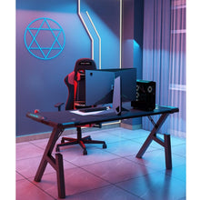 טען את התמונה לגלריה , שולחן גיימינג Q-tap המשלב תאורת LED מחליפה צבעים