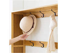 טען את התמונה לגלריה , יחידת כניסה מבמבוק J3A המשלבת תלייה ומידוף לנעליים