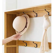 טען את התמונה לגלריה , יחידת כניסה מושלמת מבמבוק המשלבת תלייה ומקום אחסון לנעליים