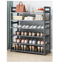 טען את התמונה לגלריה , יחידת אחסון נעליים Pukon עשויה במבוק המשלבת 6 מדפי אחסון ותצוגה