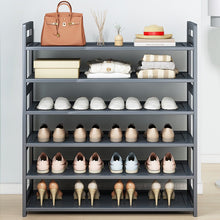 טען את התמונה לגלריה , יחידת אחסון נעליים Pukon עשויה במבוק המשלבת 6 מדפי אחסון ותצוגה