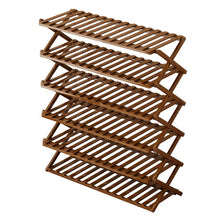 טען את התמונה לגלריה , יחידת אחסון נעליים מתקפלת Ajuda עשויה במבוק המשלבת 6 מדפי אחסון ותצוגה