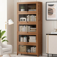 טען את התמונה לגלריה , יחידת אחסון 5 תאים מבמבוק LaPaz משולבת דלתות שקופות