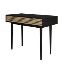 טען את התמונה לגלריה , שולחן מחשב במראה מודרני ויוקרתי בגימור חלק מט עם פסי עץ אורן