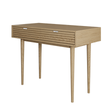 טען את התמונה לגלריה , שולחן מחשב במראה מודרני ויוקרתי בגימור חלק מט עם פסי עץ אורן