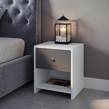 טען את התמונה לגלריה , שידה בצבע לבן מגירה אפורה