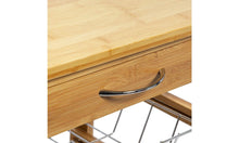 טען את התמונה לגלריה , עגלת בוצר VIK עשויה במבוק, משלבת 4 מגירות ברזל ומשטח בוצר