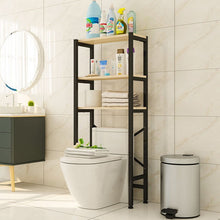 טען את התמונה לגלריה , מתקן עץ לשירותים כולל מדפים