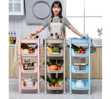 טען את התמונה לגלריה , עגלת שירות ניידת המשלבת 4 קומות אחסון גדולים