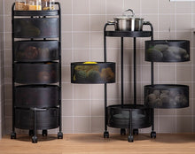 טען את התמונה לגלריה , עגלת מזווה מברזל חזק בעלת גלגלים המסתובבים 360 מעלות