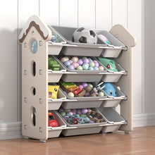 טען את התמונה לגלריה , ארגונית צעצועים מודולארית 4 קומות כולל 12 קופסאות אחסון