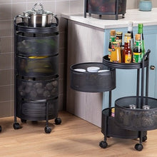 טען את התמונה לגלריה , עגלת מזווה מברזל חזק בעלת גלגלים המסתובבים 360 מעלות