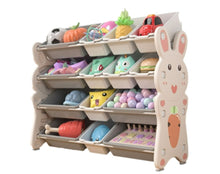 טען את התמונה לגלריה , ארגונית משחקים ארנב או פרה - בעלת 4 קומות המשלבת 14 קופסאות אחסון