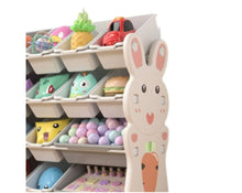 טען את התמונה לגלריה , ארגונית משחקים ארנב או פרה - בעלת 4 קומות המשלבת 14 קופסאות אחסון