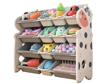 טען את התמונה לגלריה , ארגונית משחקים ארנב או פרה - בעלת 4 קומות המשלבת 14 קופסאות אחסון