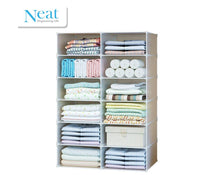 טען את התמונה לגלריה , יחידת אחסון מודולרית 12 תאים גדולים לבגדים ונעליים בצבע לבן