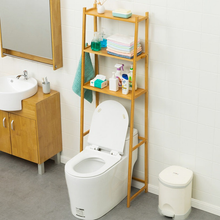 טען את התמונה לגלריה , מעמד מעץ במבוק מעל השירותים עם 3 מדפים