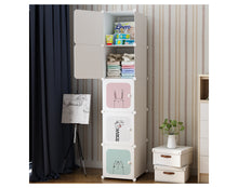 טען את התמונה לגלריה , ארון אחסון מודולרי לילדים המשלב 9 תאי אחסון לבגדים, נעלים וצעצועים