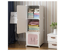 טען את התמונה לגלריה , ארון אחסון מודולרי לילדים המשלב 9 תאי אחסון לבגדים, נעלים וצעצועים
