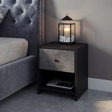 טען את התמונה לגלריה , שידה בצבע שחור עם מגירת בטון