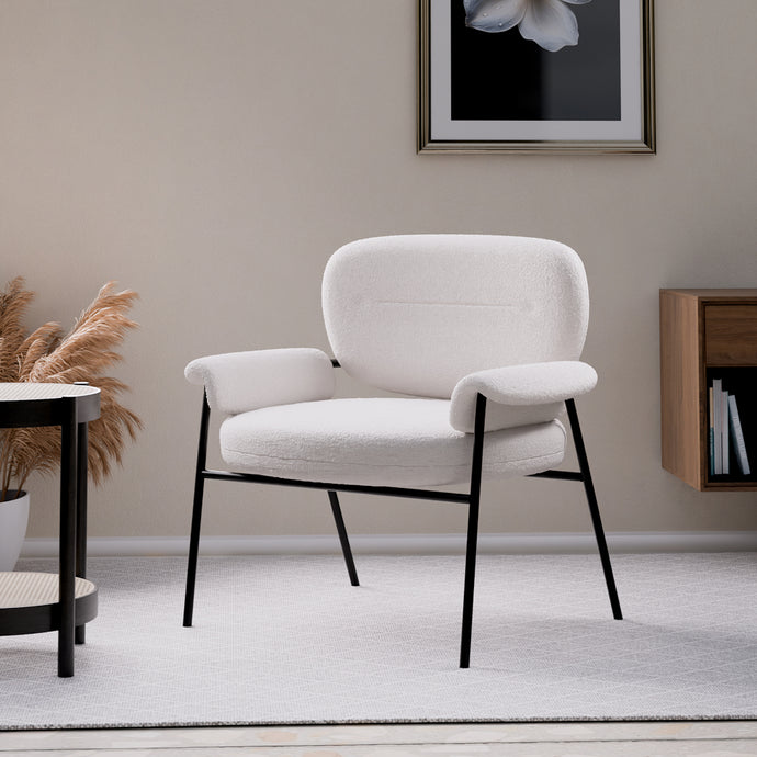 כורסא מעוצבת ומודרנית לבן שמנת