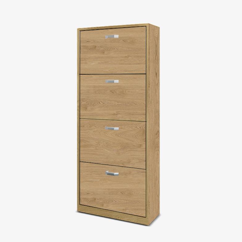 ארון נעליים בעל ארבעה תאים באלון