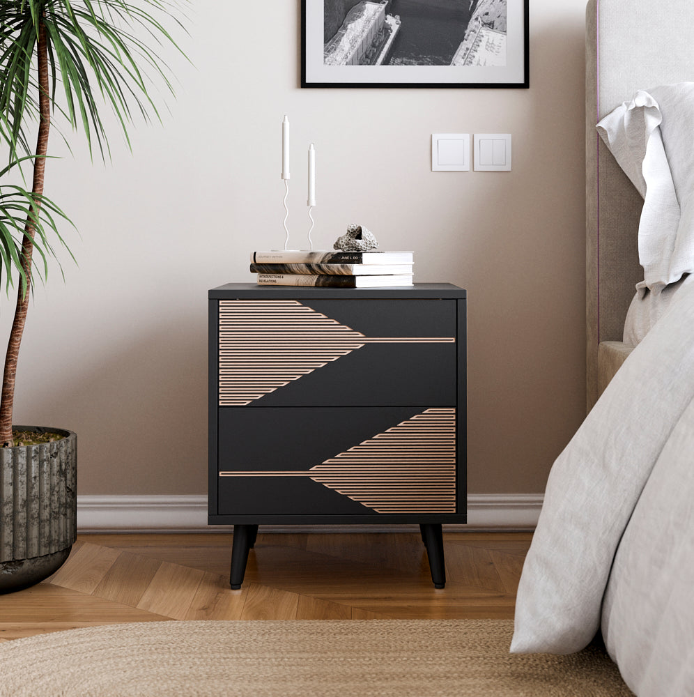 שידת צד מודרנית ומעוצבת בשחור