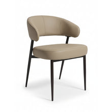 טען את התמונה לגלריה , כיסא פינת אוכל עם משענת בגימור דמוי עור יוקרתי  בז&#39;
