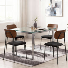 טען את התמונה לגלריה , רביעית כיסאות פינת אוכל מודרנים תעשייתים בצבע שחור
