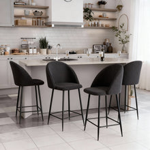 טען את התמונה לגלריה , רביעית כיסאות בר יוקרתים ומרופדים בשחור
