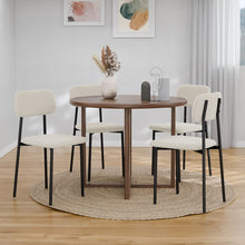 טען את התמונה לגלריה , רביעית כיסאות מודרנים עם ריפוד קורדרוי לבן שמנת
