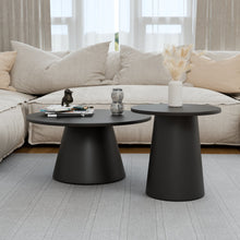 טען את התמונה לגלריה , זוג שולחנות מודרניים בצבע שחור
