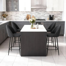 טען את התמונה לגלריה , רביעית כיסאות בר יוקרתים ומרופדים בשחור
