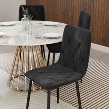 טען את התמונה לגלריה , כיסא פינת אוכל מרהיב בסגנון מעוינים שחור
