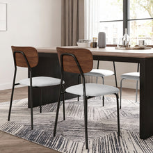 טען את התמונה לגלריה , רביעית כיסאות פינת אוכל מודרנים תעשייתים בצבע לבן
