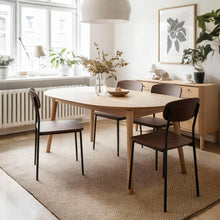 טען את התמונה לגלריה , רביעית כיסאות פינת אוכל מודרנים ציפוי PVC  בצבע אגוז
